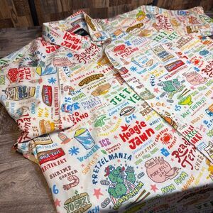 Seven Strong Brand Philadelphia Food Print Button Up Shirt 2X